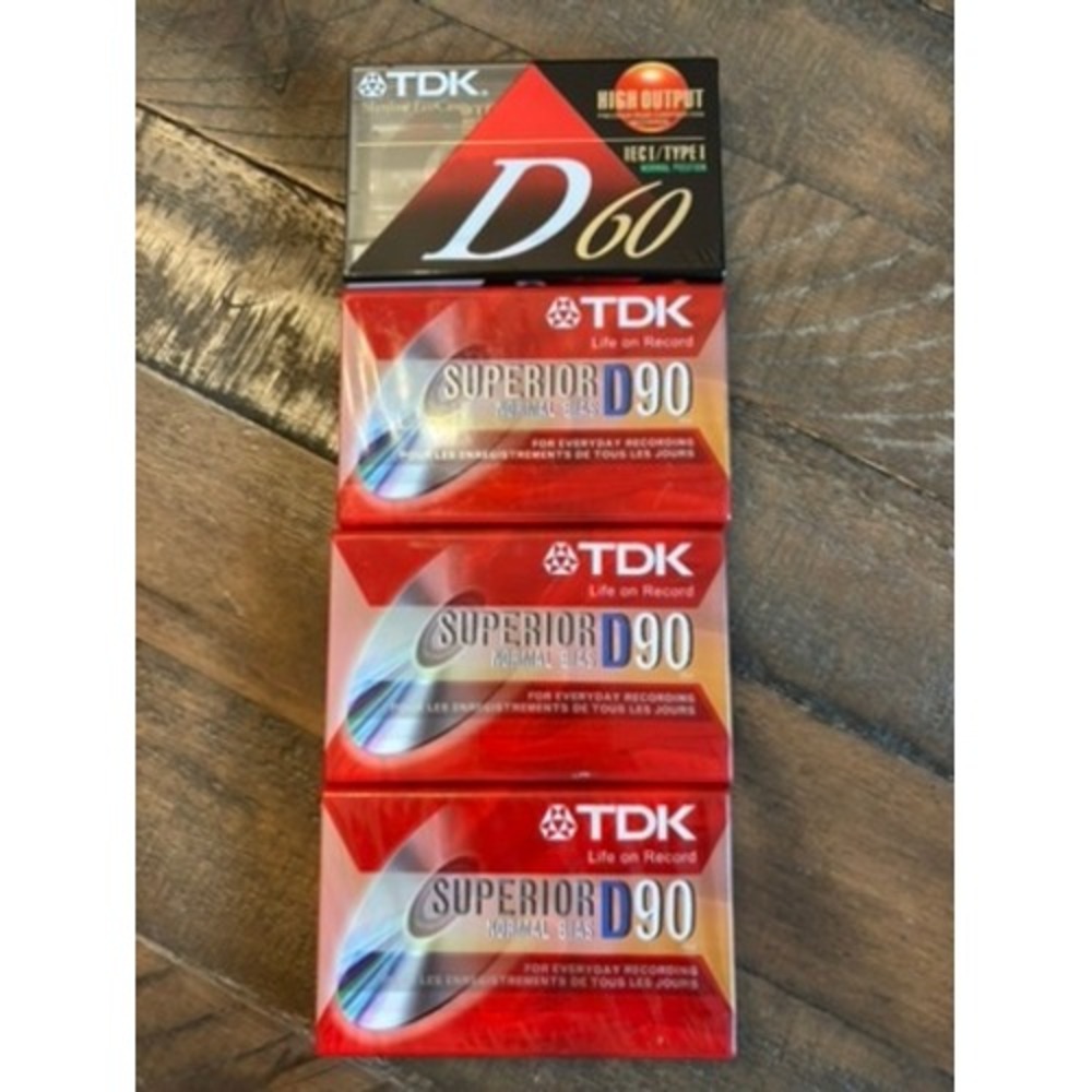 TDK Audio Cassette Tapes Lot of 4 D90 D60 Normal Bias Type I Sealed Red Black